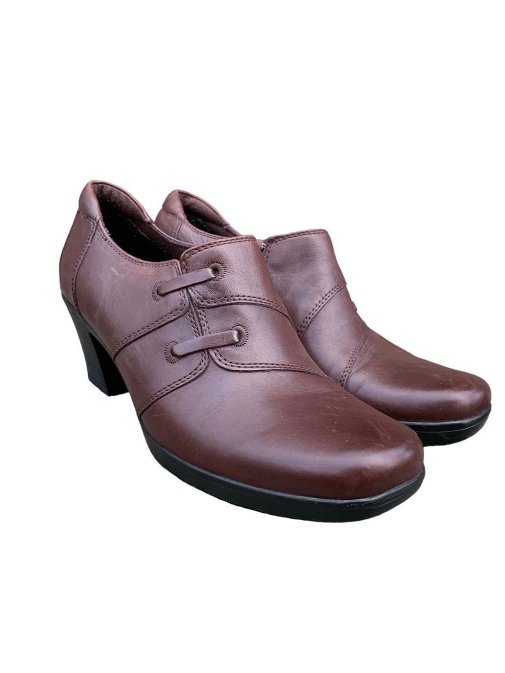 Clarks Bendables Brown Leather Slip on Shoes Women’s size 9
